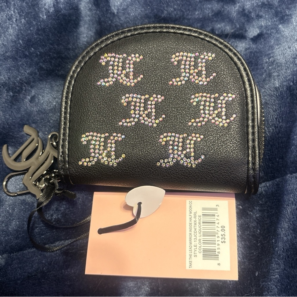 juicy couture rhinestoned half moon wallet